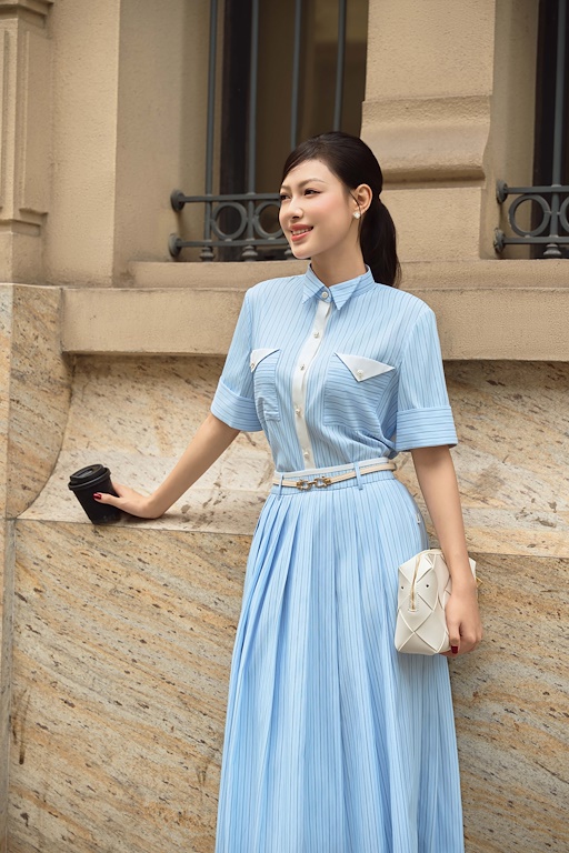 Áo sơ mi tay cộc phối nẹp + nắp túi_CV.2-1045